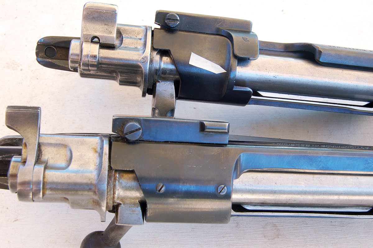 Another indication of a military action is a charger cut (arrow). A commercial action deletes it.